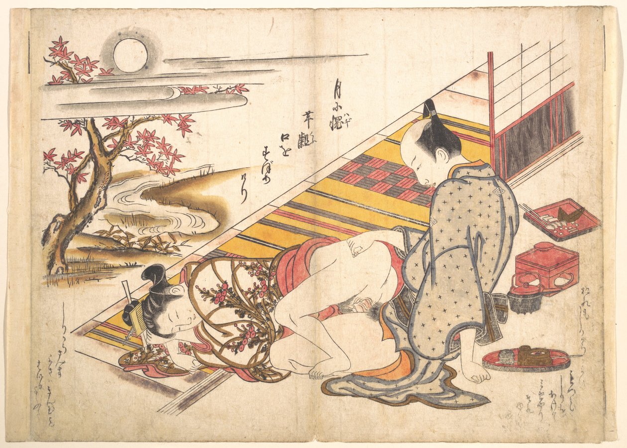 Slaapkamerscène door Okumura Masanobu