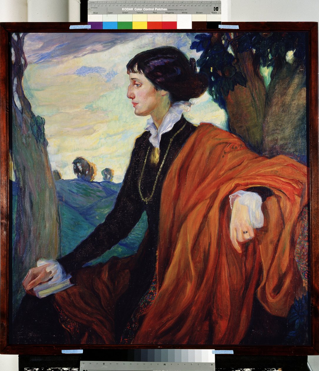 Portret van de Russische dichteres Anna Achmatova (1889-1966) door Olga Lyudvigovna Della Vos Kardovskaya