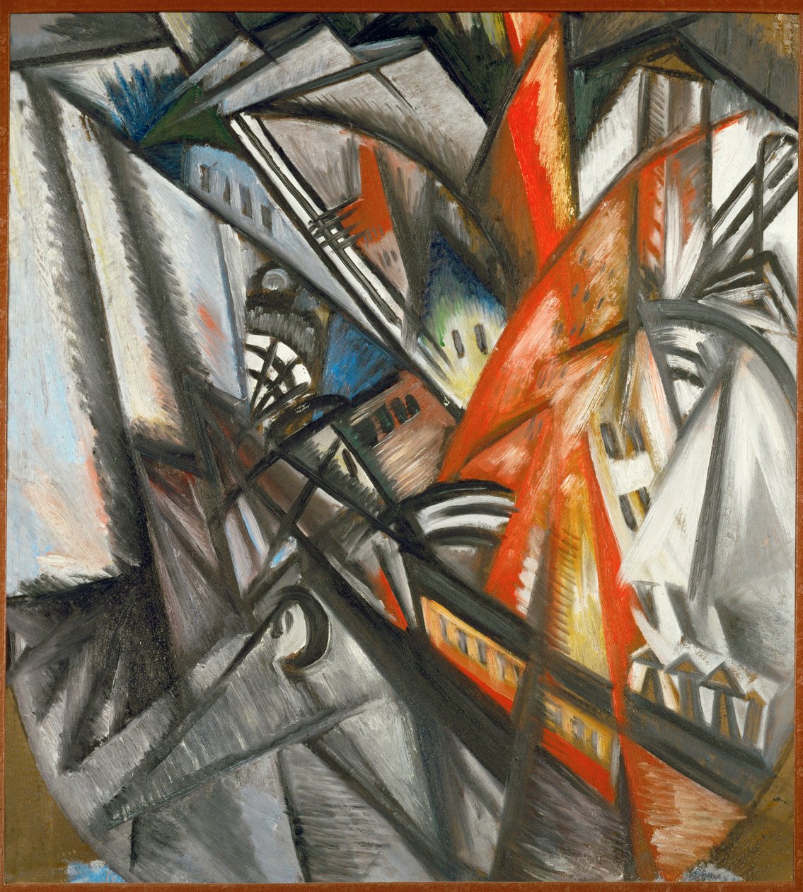 Stedelijk landschap (schilderij op doek) door Olga Vladimirovna Rozanova