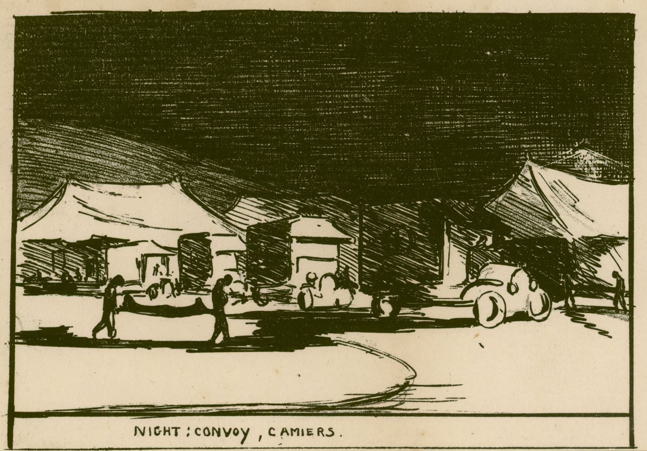 Nacht: Konvooi, Camiers door Olive Mudie Cooke