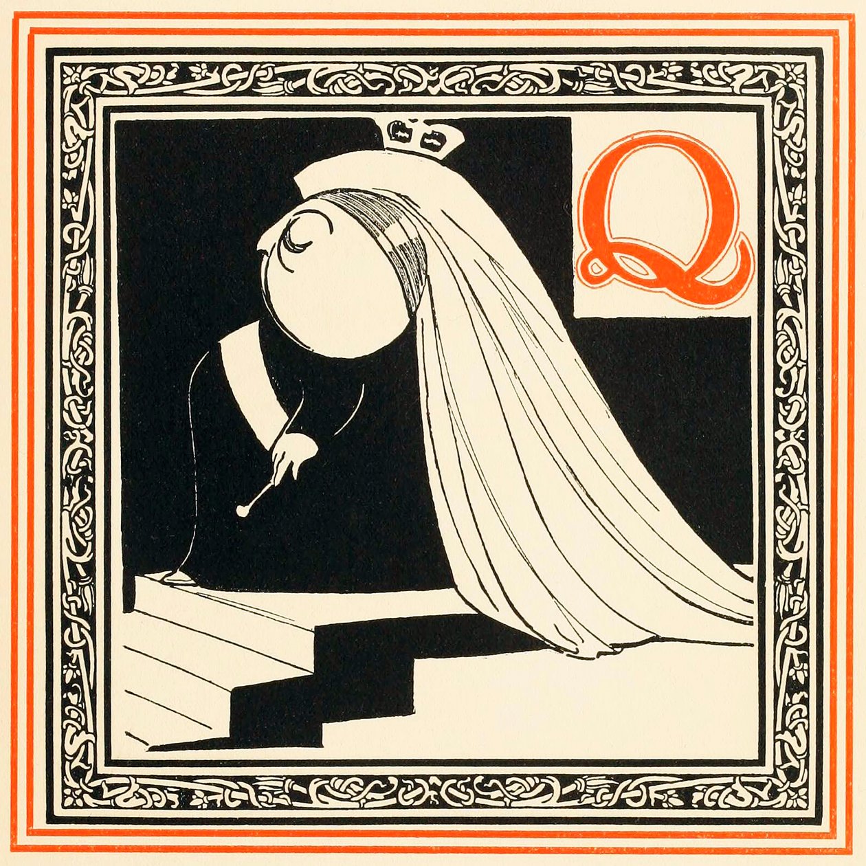 Q is de Koningin, zo nobel en vrij, uit Een Alfabet van Beroemdheden door Oliver Hereford