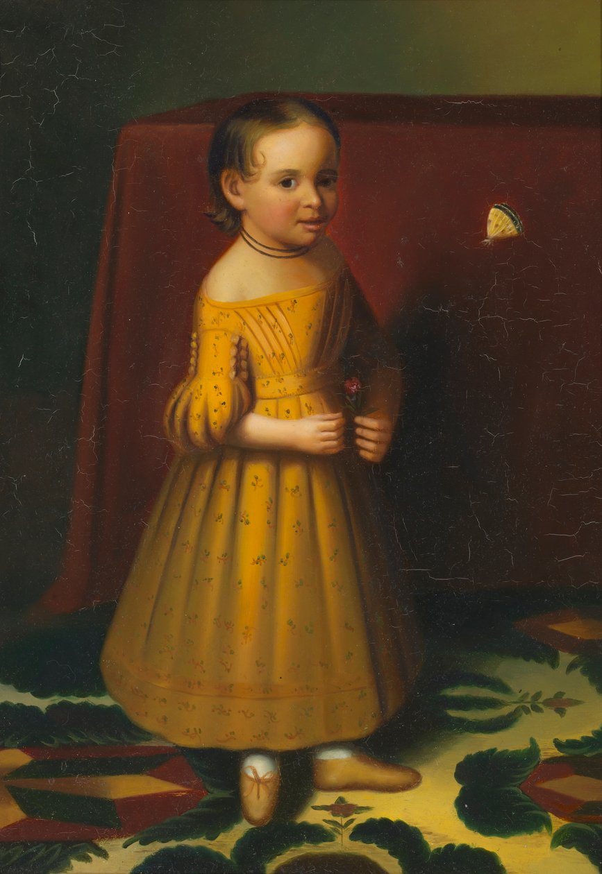 Portret van een jong meisje met roos en vlinder door Oliver Tarbell Eddy
