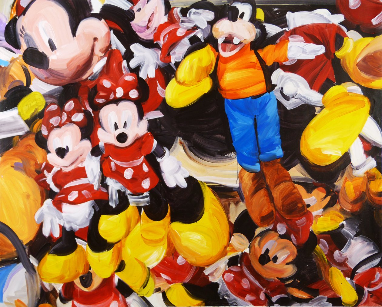 La chute des anges rebelles, 2014 (acryl op doek) door Olivier Morel