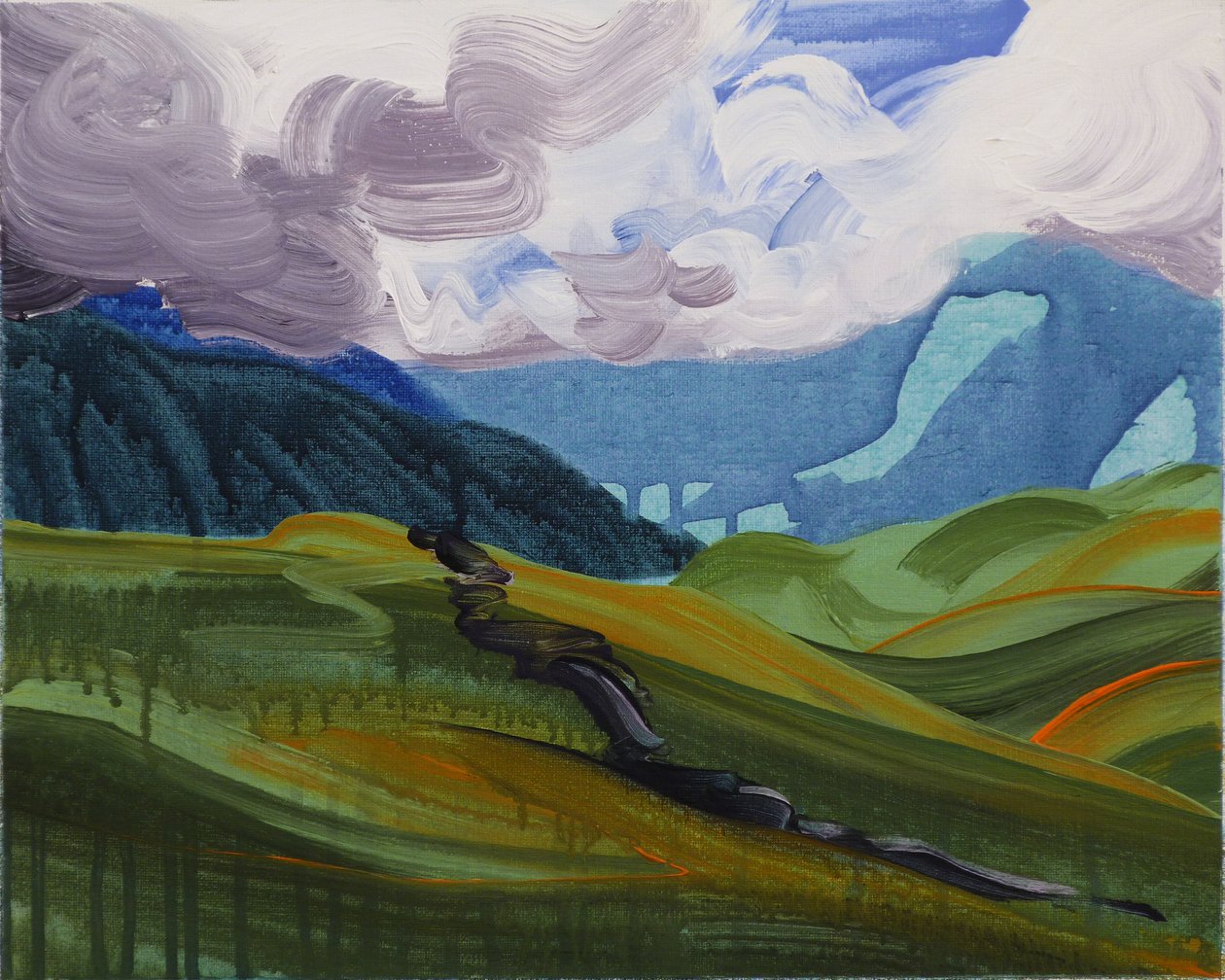 Leukerbad 26, 2014 (acryl op doek) door Olivier Morel
