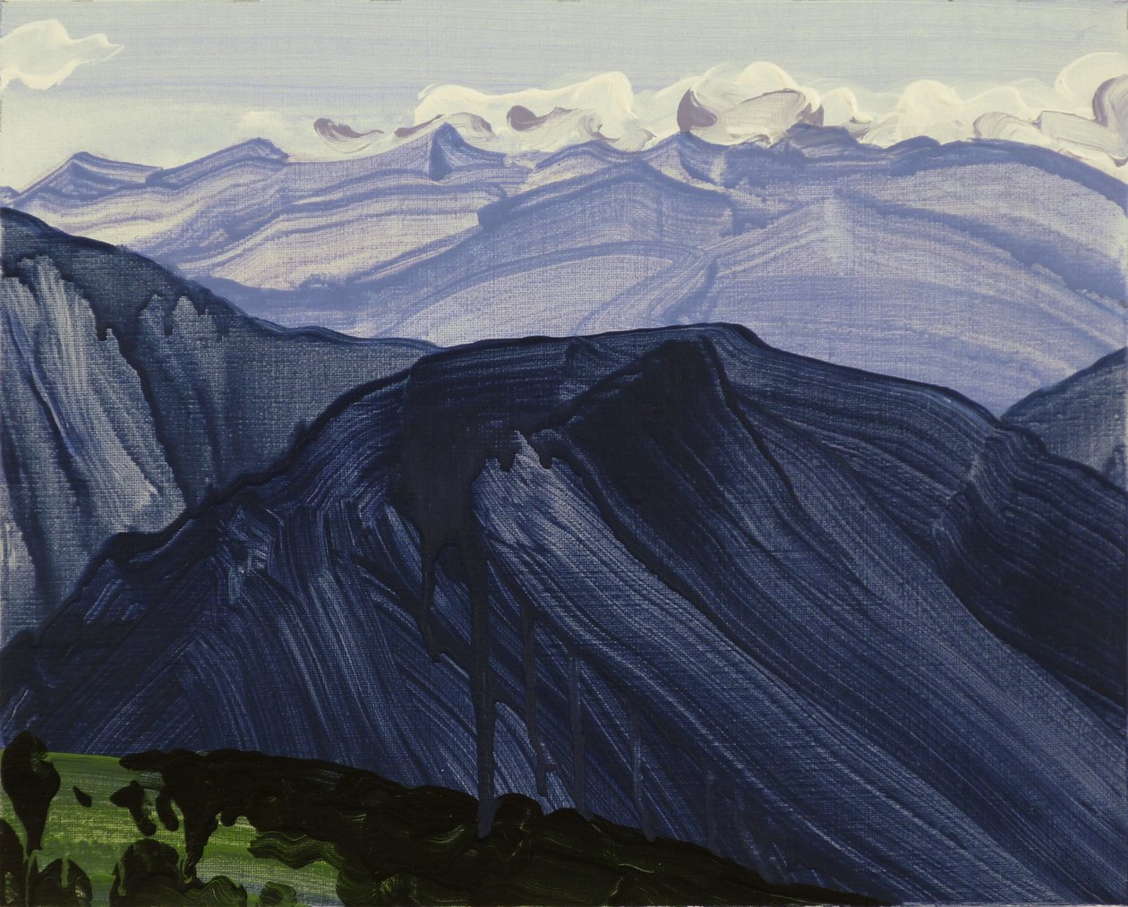 Leukerbad 28, 2014 (acryl op doek) door Olivier Morel