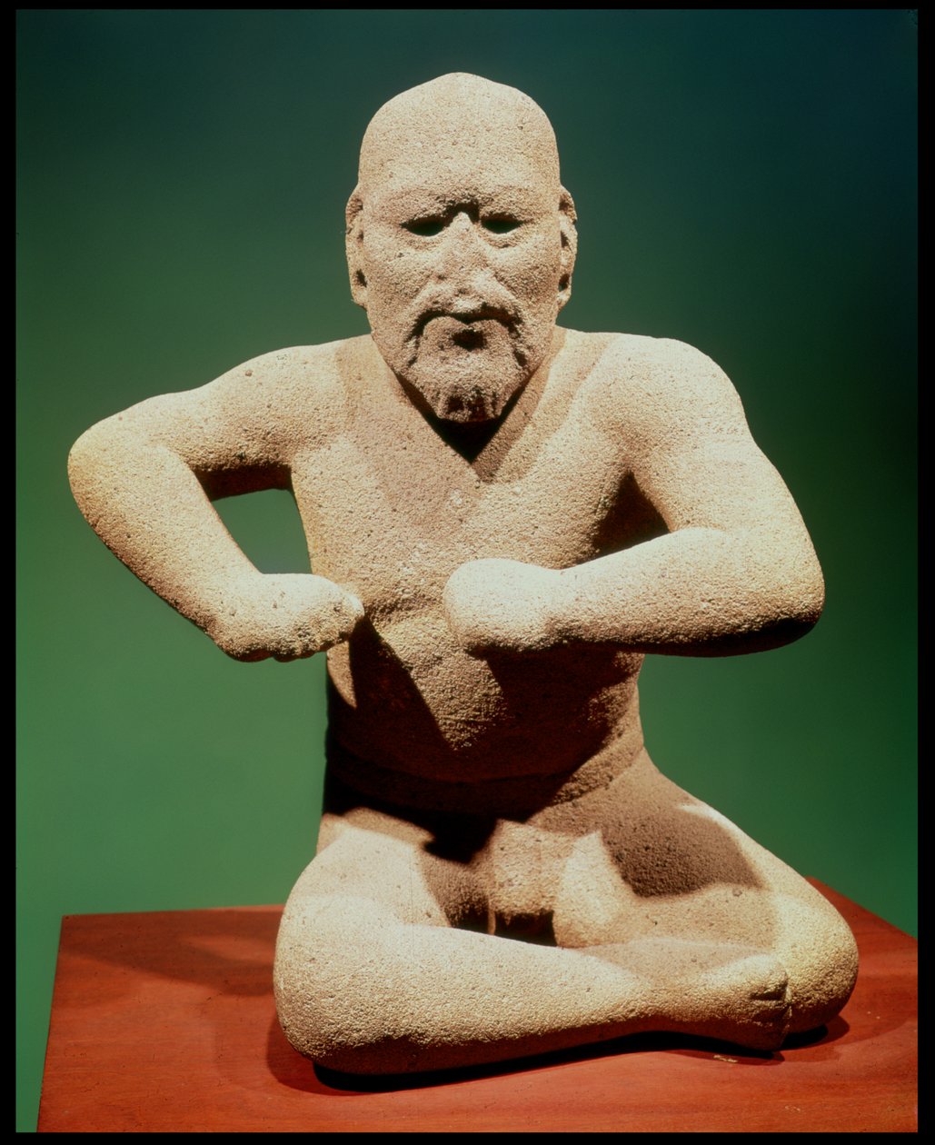 Beeldje van een worstelaar door Olmec