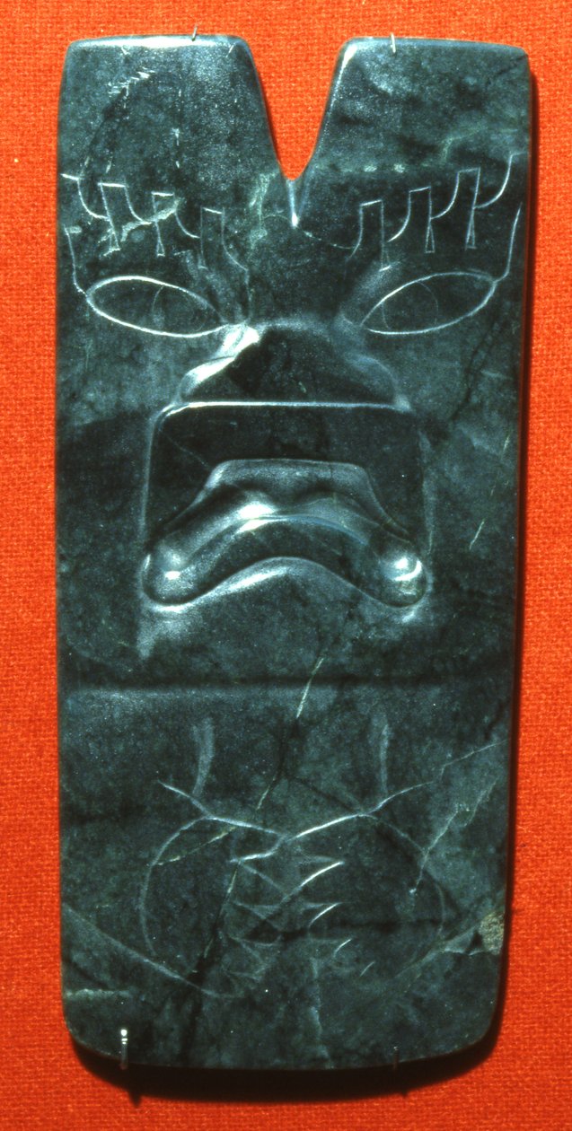 Hacha met het Gezicht van een Jaguar, Preklassieke Periode door Olmec