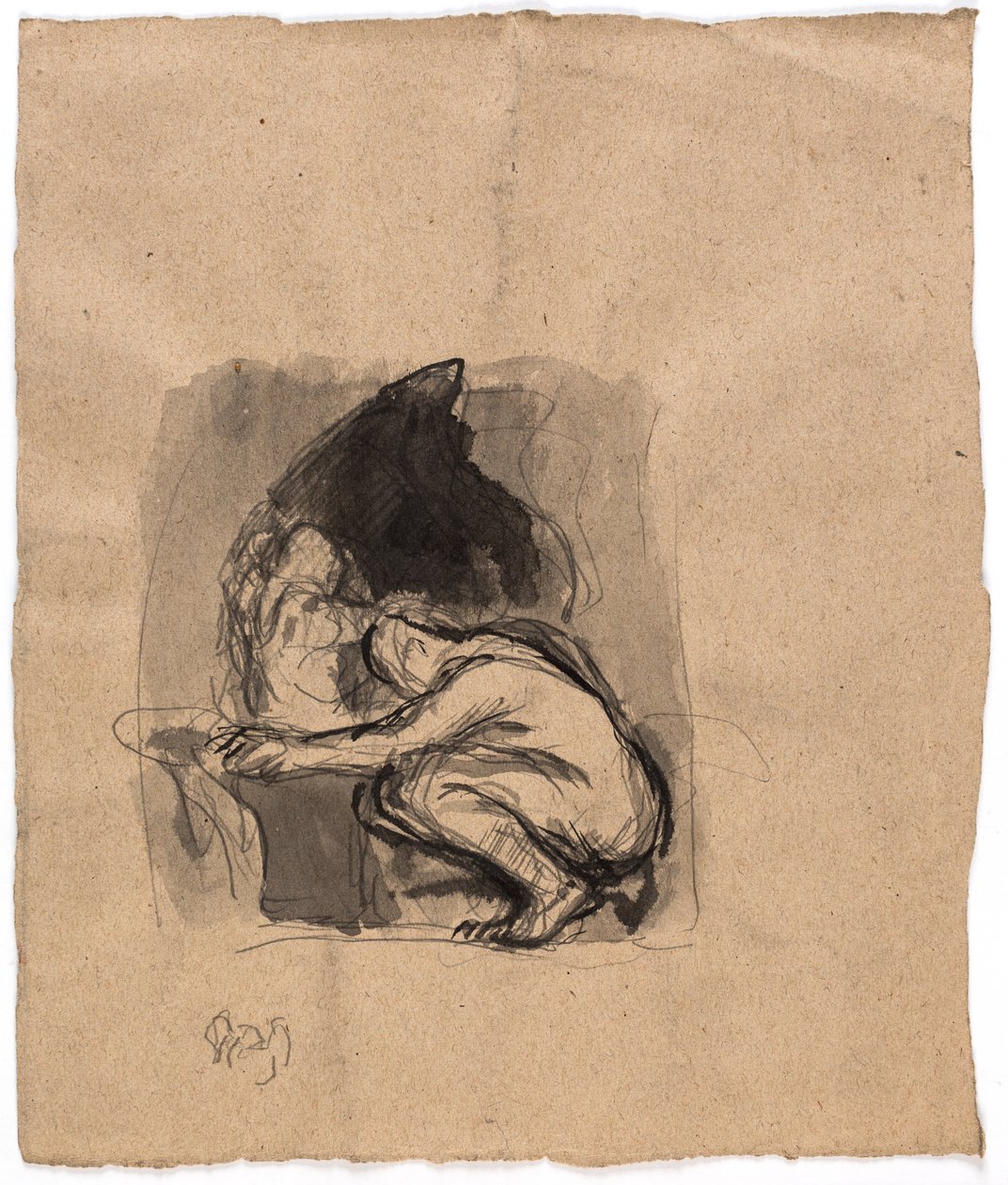 Studie voor "Daedalus en Icarus" door Oluf Hartmann