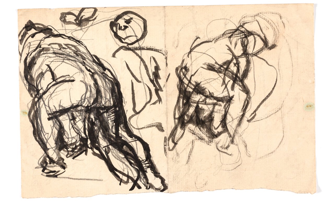 Studies van een voorovergebogen figuur door Oluf Hartmann