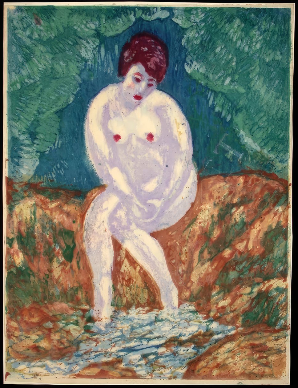 Een lente, uit de serie "Geluk" door Onchi Kôshirô