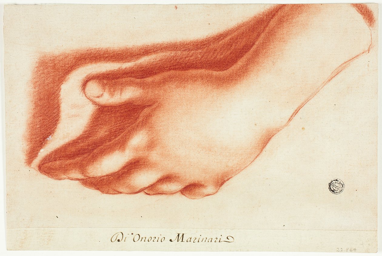 Gipsafgietsel van linkerhand door Onorio Marinari