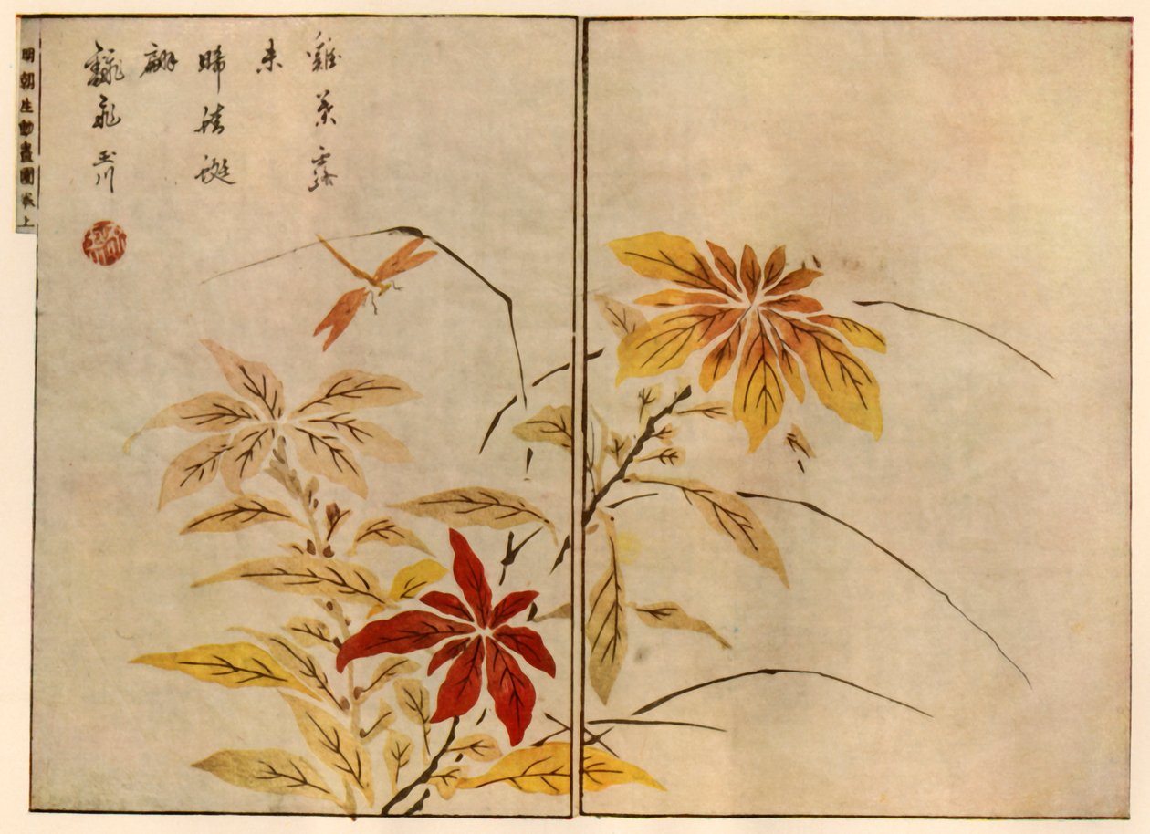 Libelle met planten, 1746, 1924 door Ooka Shunboku