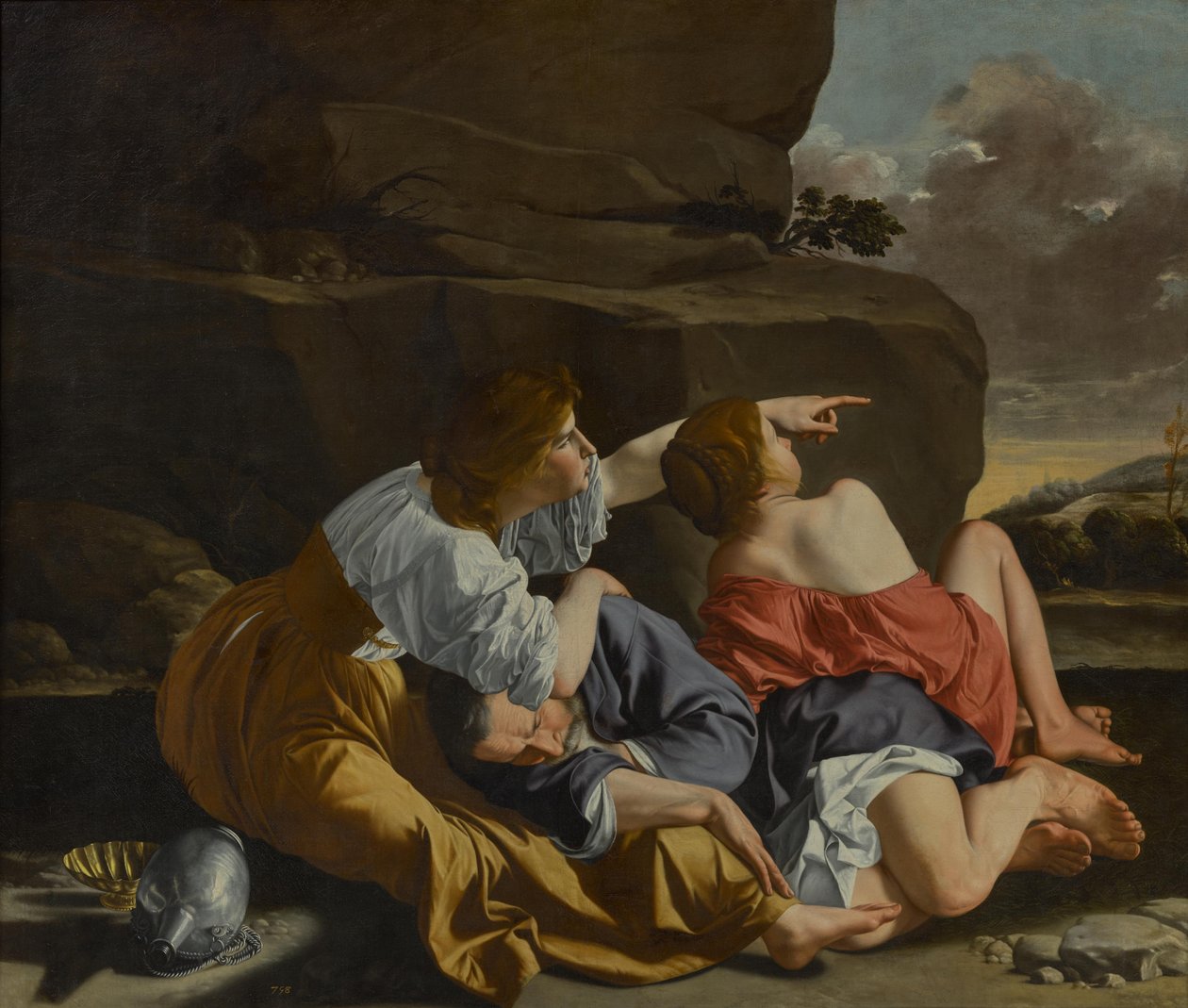 Lot en zijn dochters door Orazio Gentileschi