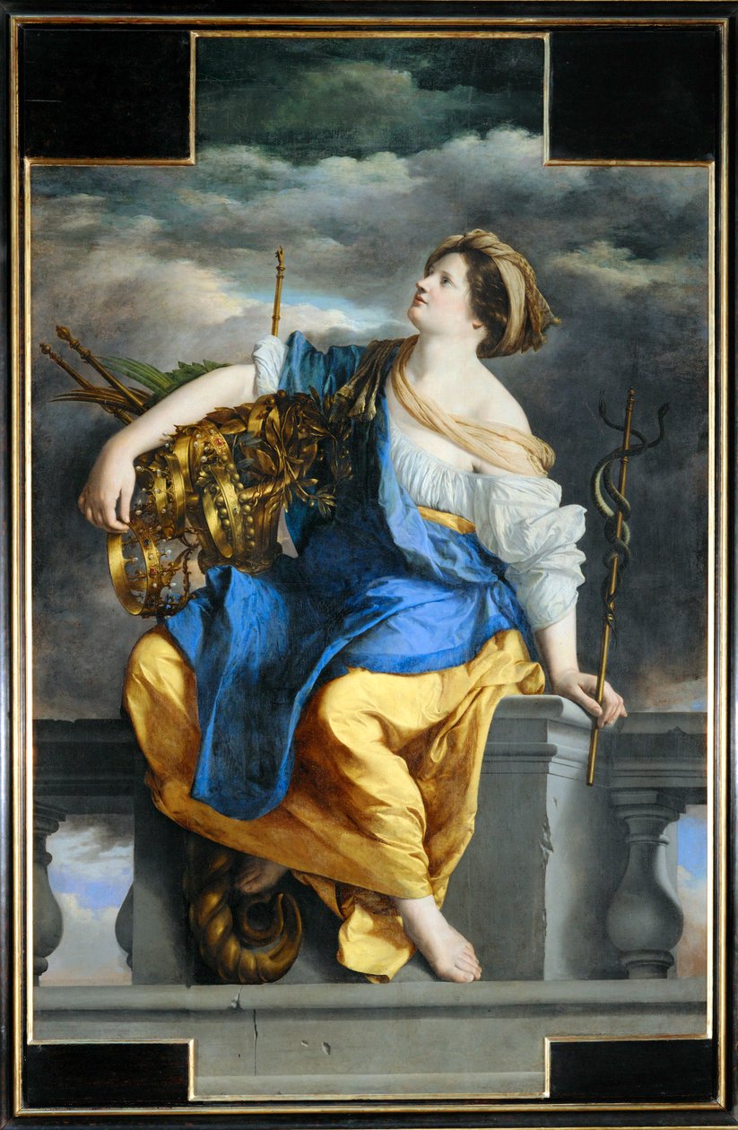 Publiek geluk overwint gevaar (schilderij op doek) door Orazio Gentileschi