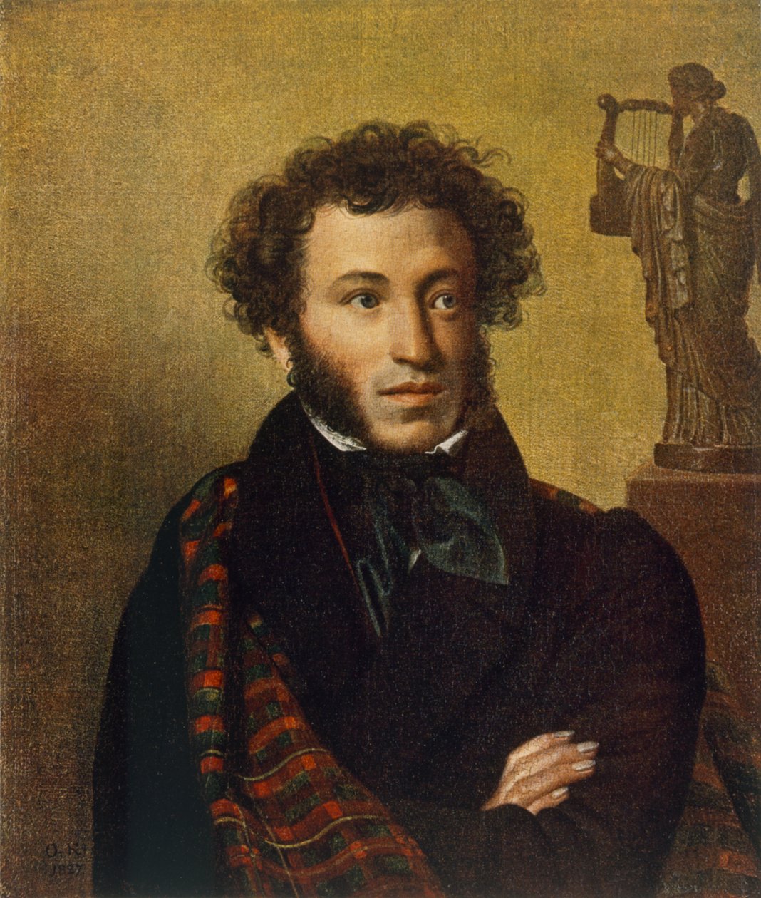 Portret van Alexander Pushkin door Orest Adamovich Kiprensky