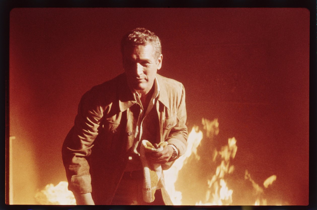 Paul Newman op de set van 