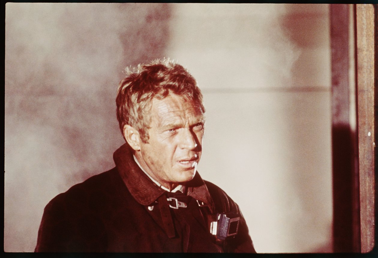 Steve McQueen op de set van 