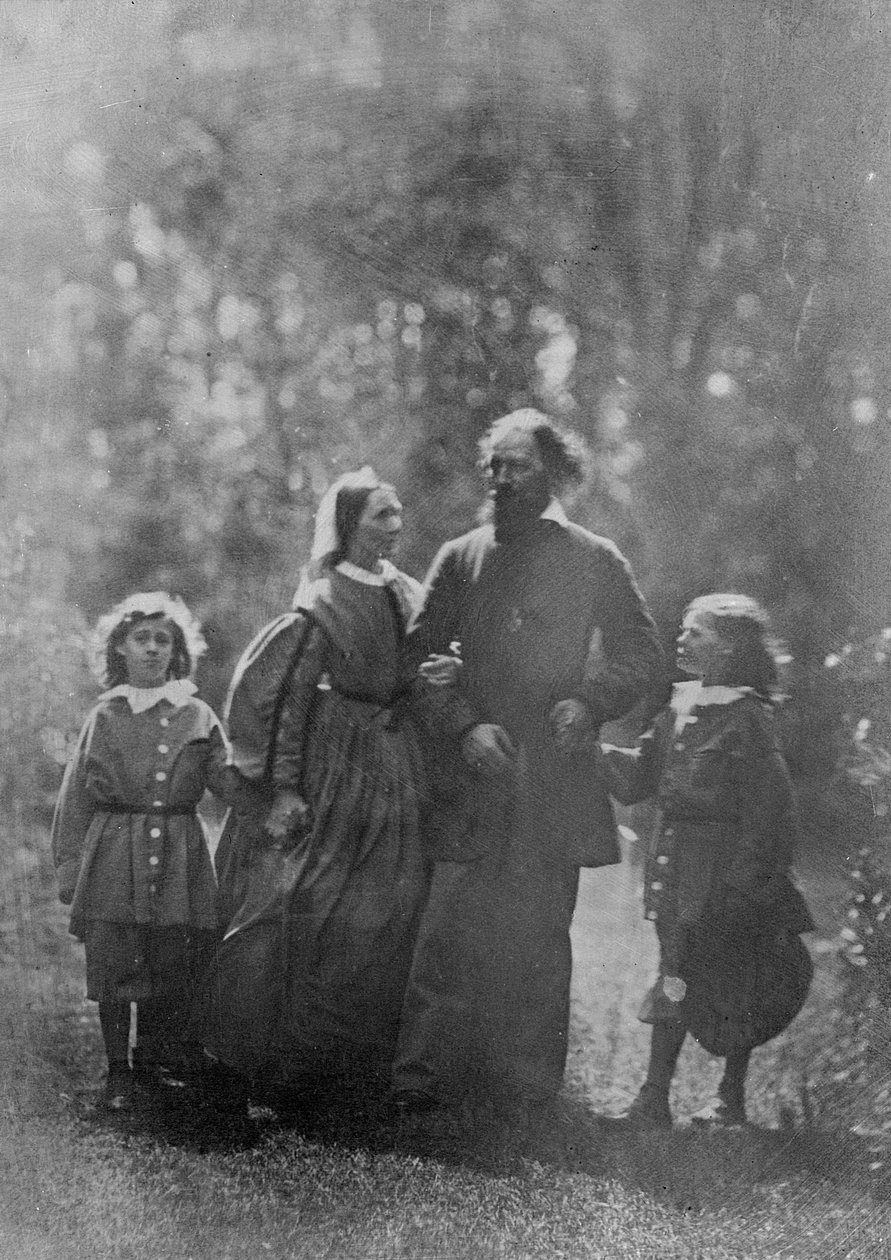 Alfred, Lord Tennyson met zijn vrouw Emily en twee zonen, Hallam en Lionel, ca. 1862 (albumine afdruk) door Oscar Gustav Rejlander