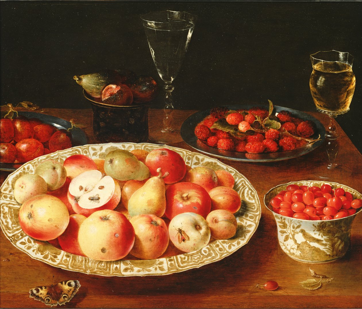 Stilleven met fruit in Wan-Li porseleinen kommen door Osias the Elder Beert