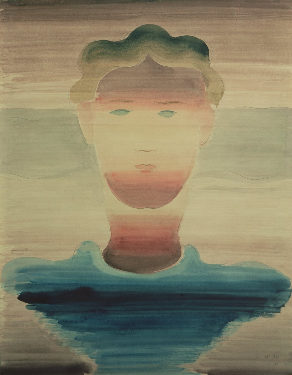 Gestreept portret, 1932 door Oskar Schlemmer