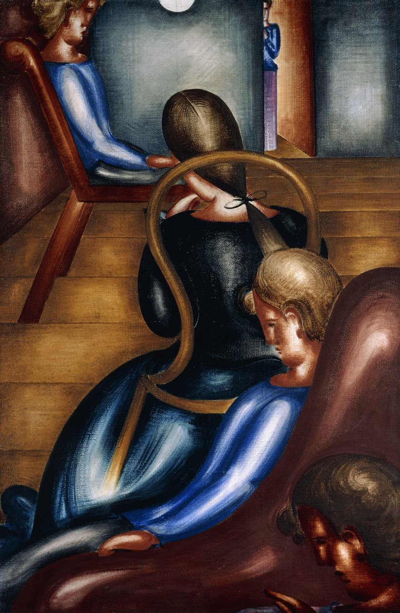 Grote zittende groep 1 door Oskar Schlemmer