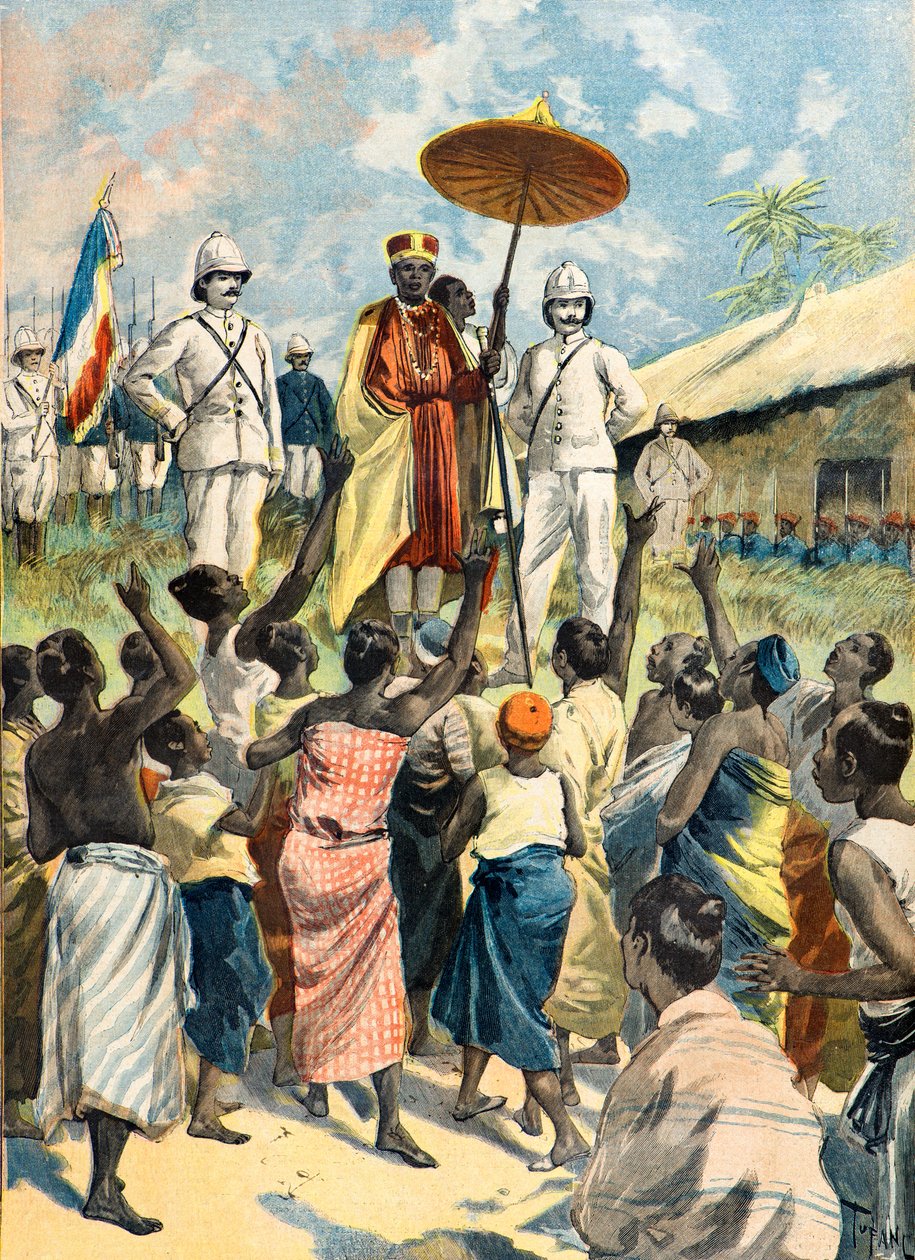 Acclamatie van de nieuwe koning van Dahomey door Oswaldo Tofani