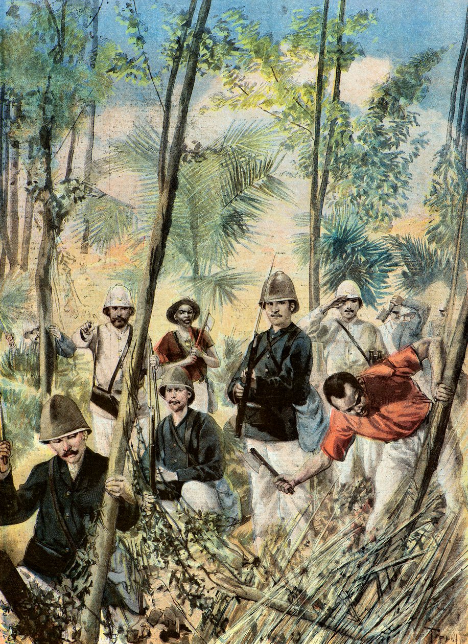 Franse soldaten in de bush door Oswaldo Tofani