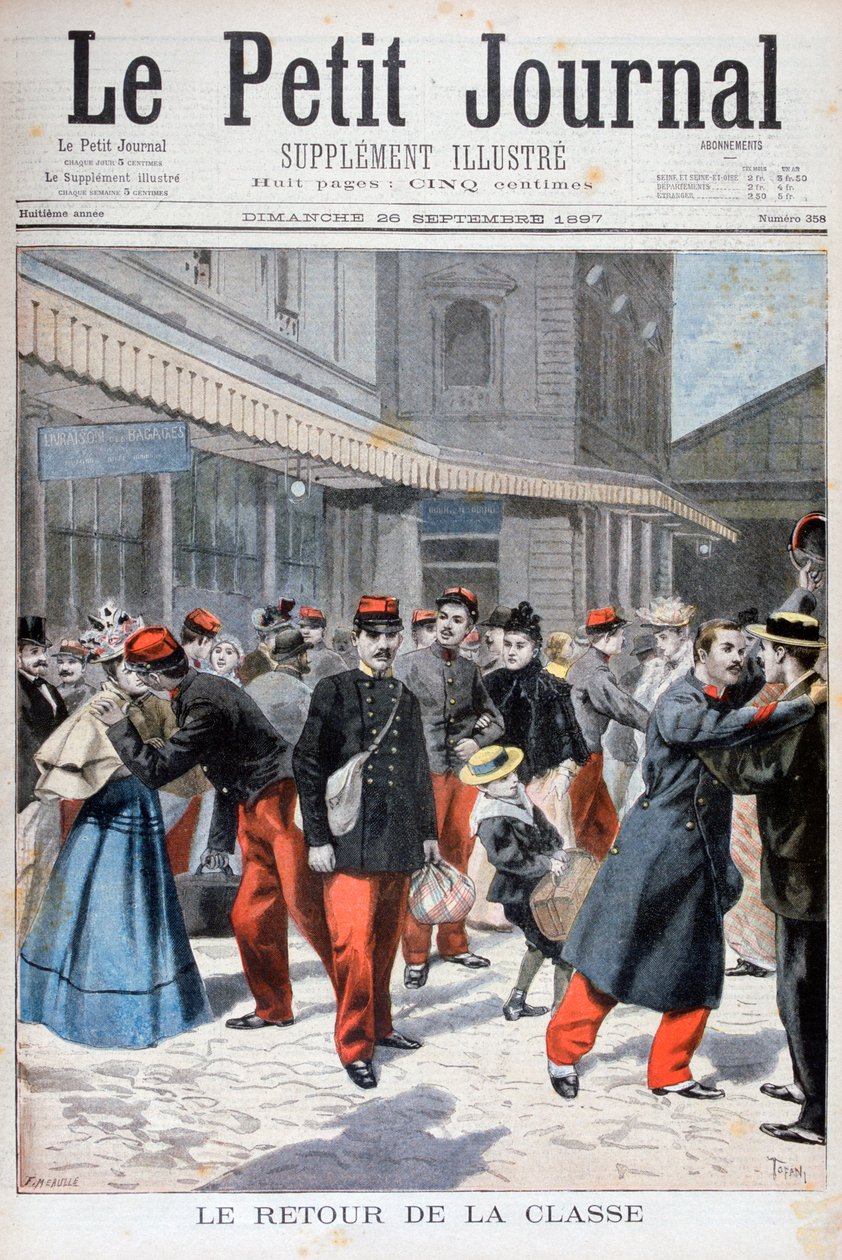 Franse soldaten keren terug naar huis, Frankrijk, 1897 door Oswaldo Tofani