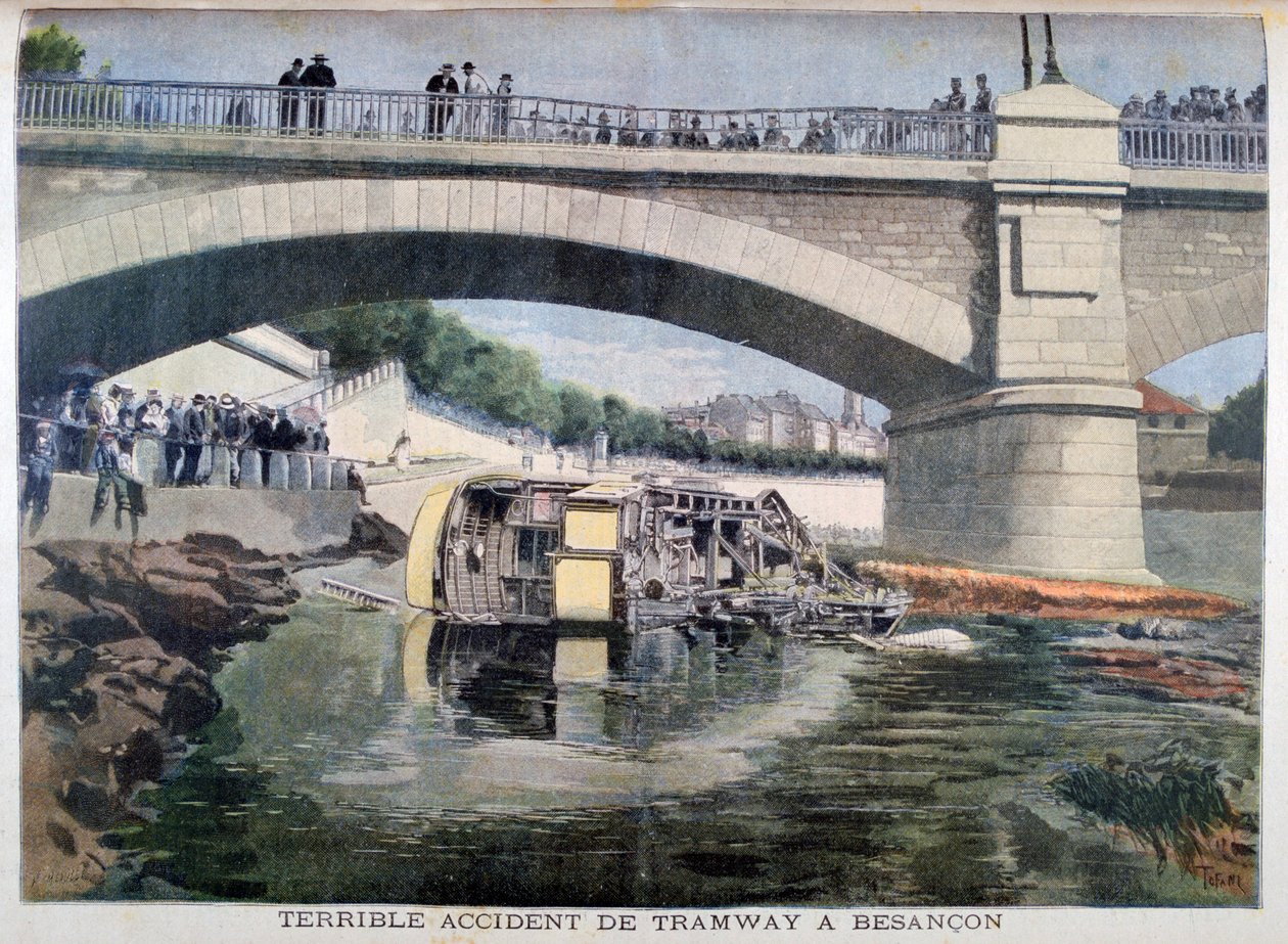 Vreselijk tramongeluk, Besançon, Frankrijk, 1899 door Oswaldo Tofani