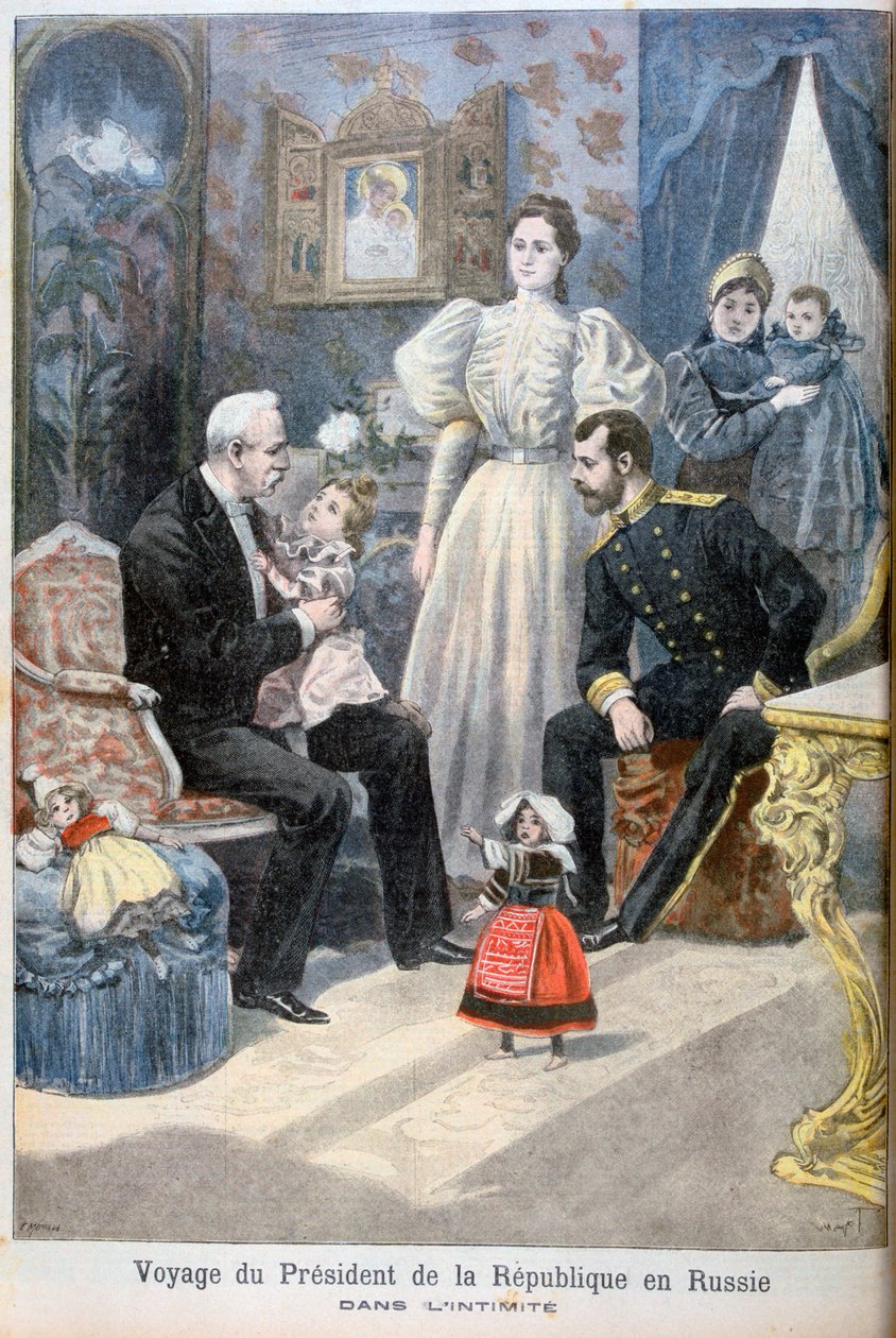 Tsaar Nicolaas II van Rusland en Felix Faure, President van de Franse Republiek, 1897 door Oswaldo Tofani