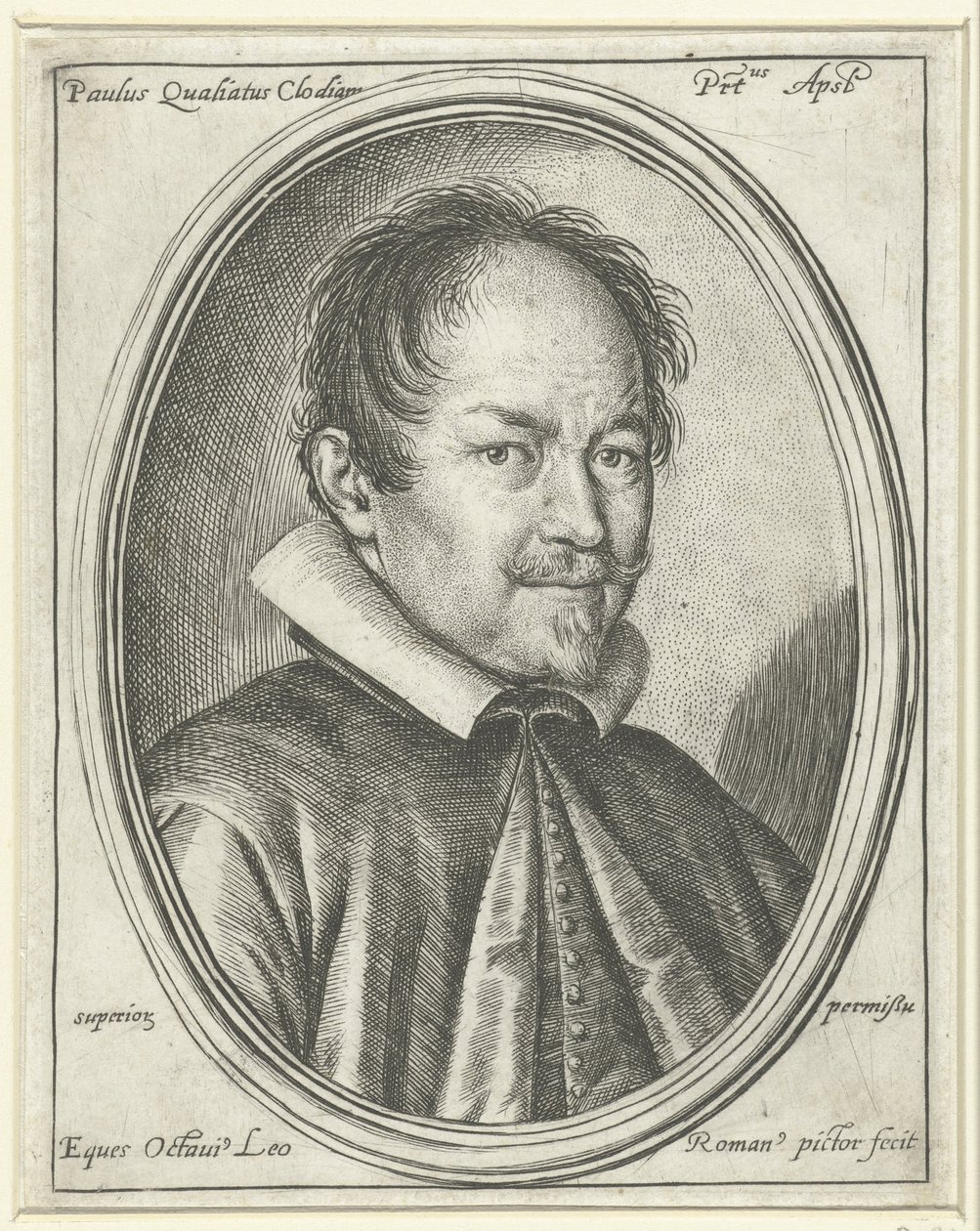 Portret van de componist Paolo Quagliati ca. 1555-1628, 1623 door Ottavio Maria Leoni