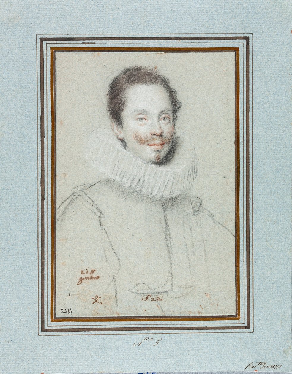 Portret van de Markies Paris Pinelli. Tekening door Ottavio Leoni, 17e eeuw door Ottavio Mario Leoni
