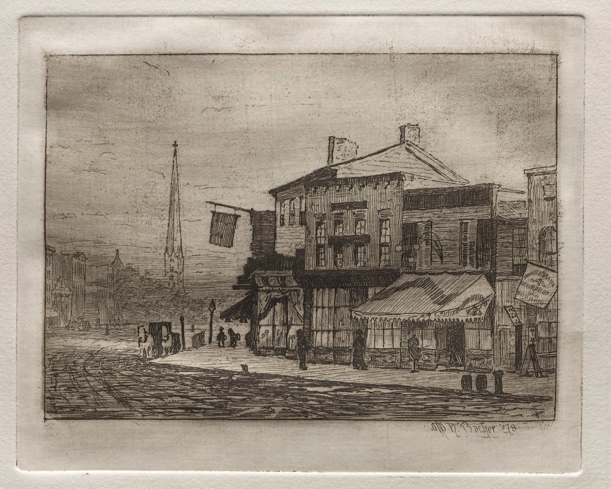 Eagle Street en Woodland Avenue, 1878 door Otto H. Bacher