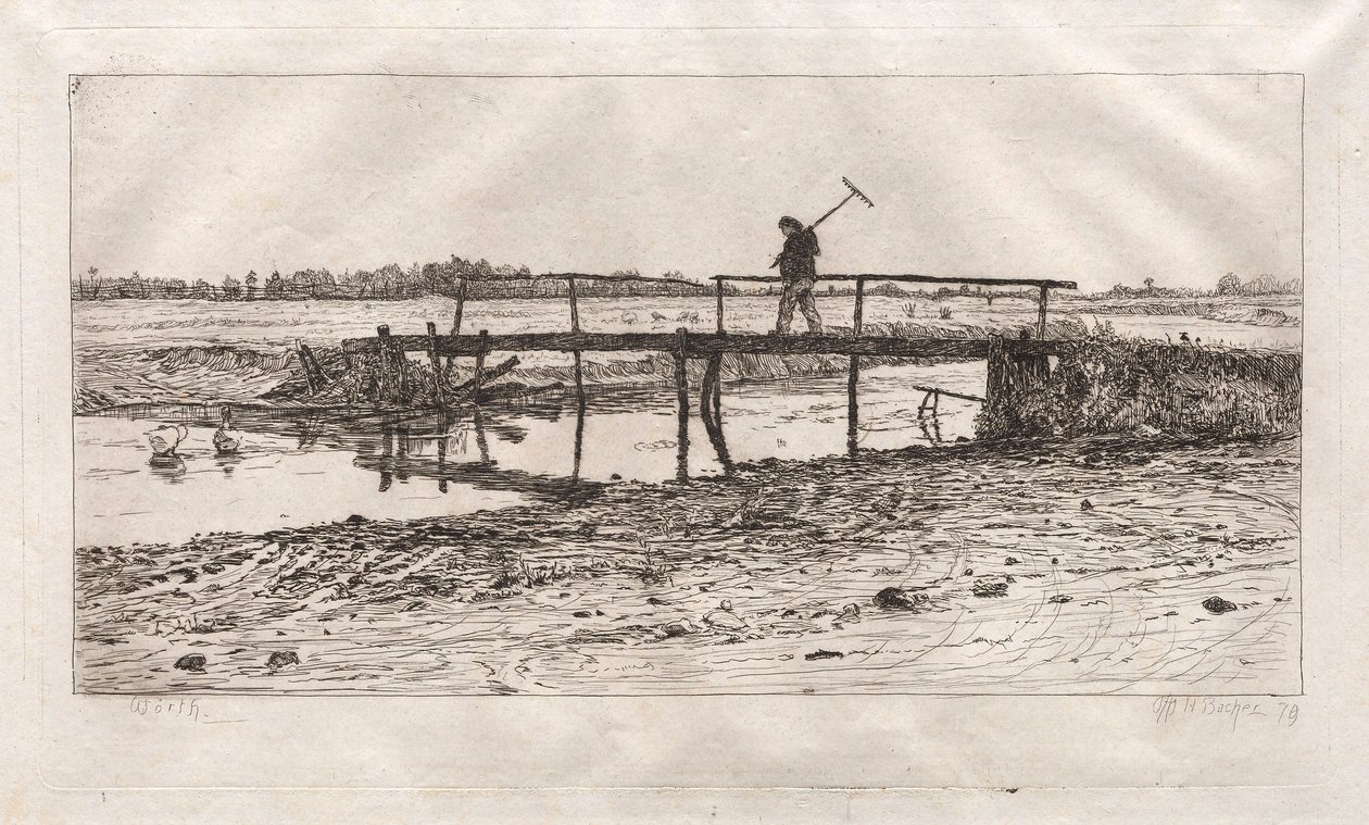Voetbrug, Worth, 1879 door Otto H. Bacher