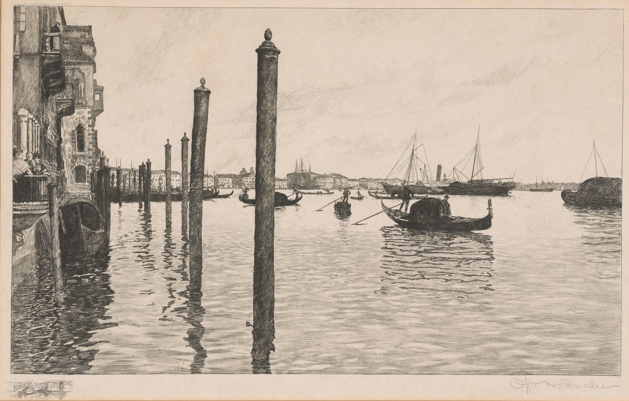 Canal Grande, Venetië door Otto Henry Bacher