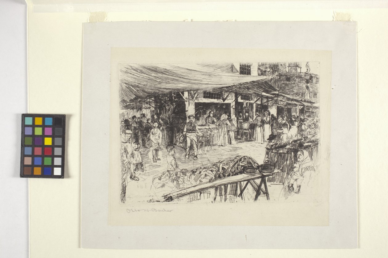De Markt, Florence (De Mercato Vecchio, Florence) door Otto Henry Bacher