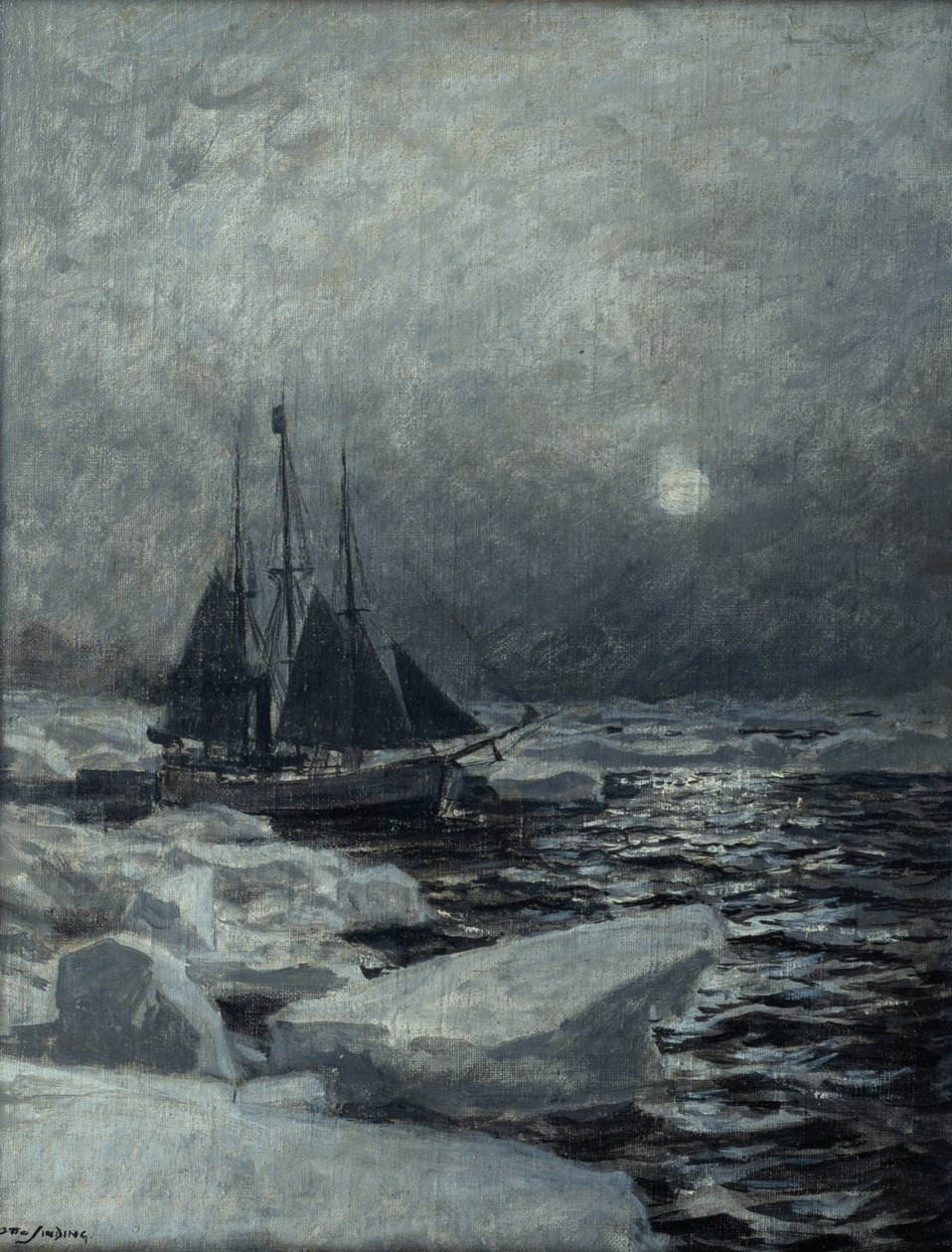 Fram in de Noordelijke IJszee door Otto Ludvig Sinding