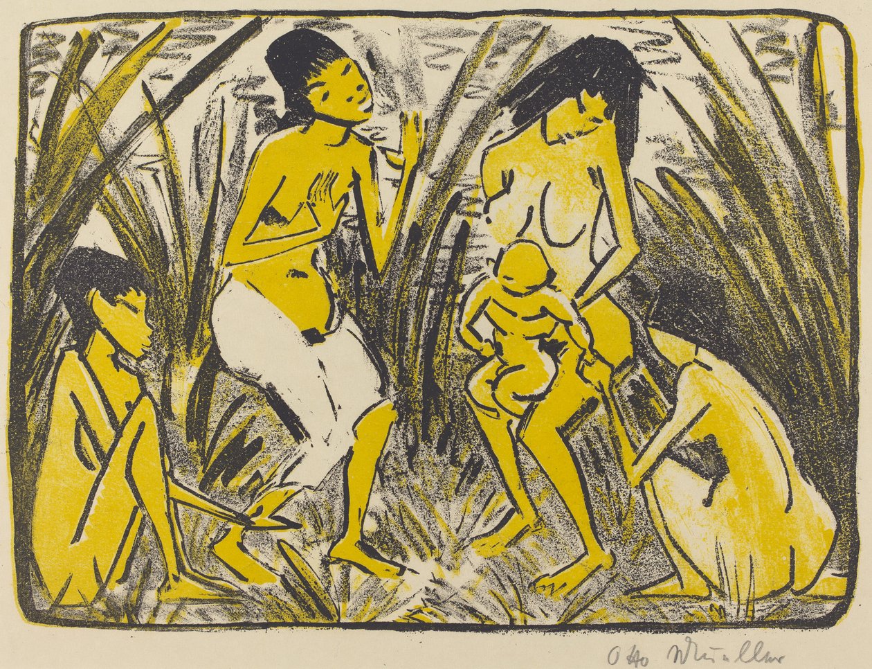 Vondst van Mozes (Auffindung des Moses), ca. 1920 door Otto Mueller