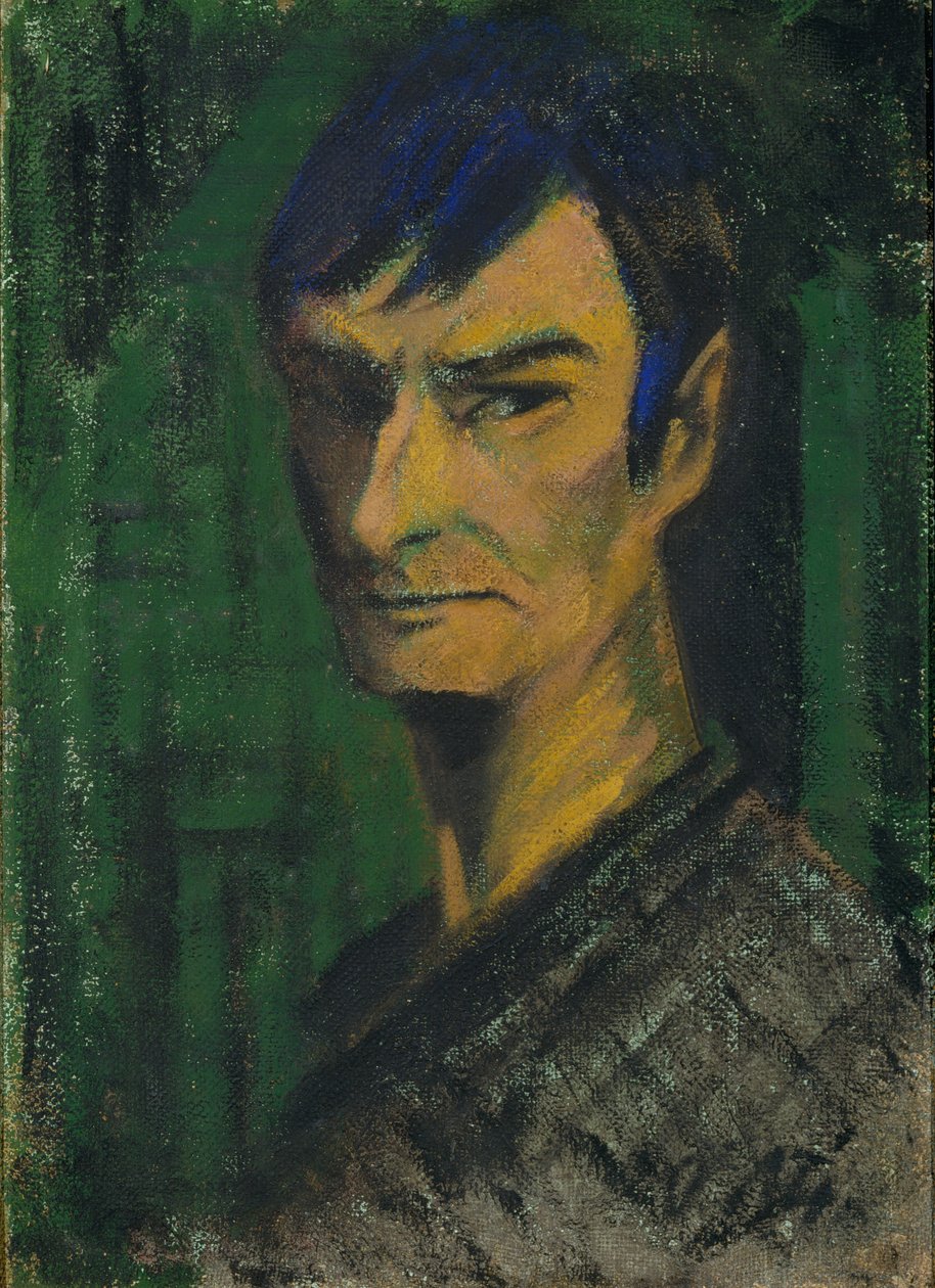 Zelfportret, c.1921 (tempera op doek) door Otto Muller or Mueller