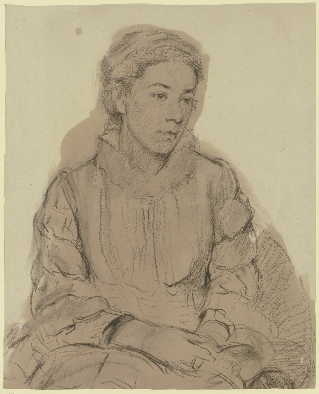 Portret van een jong meisje door Otto Scholderer