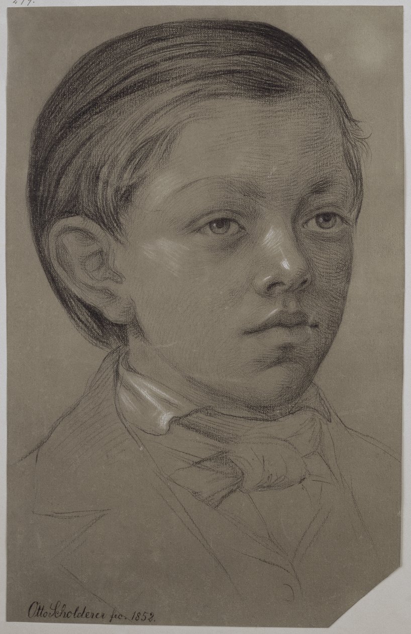 Kinderbildnis des Wilhelm Amandus Beer door Otto Scholderer