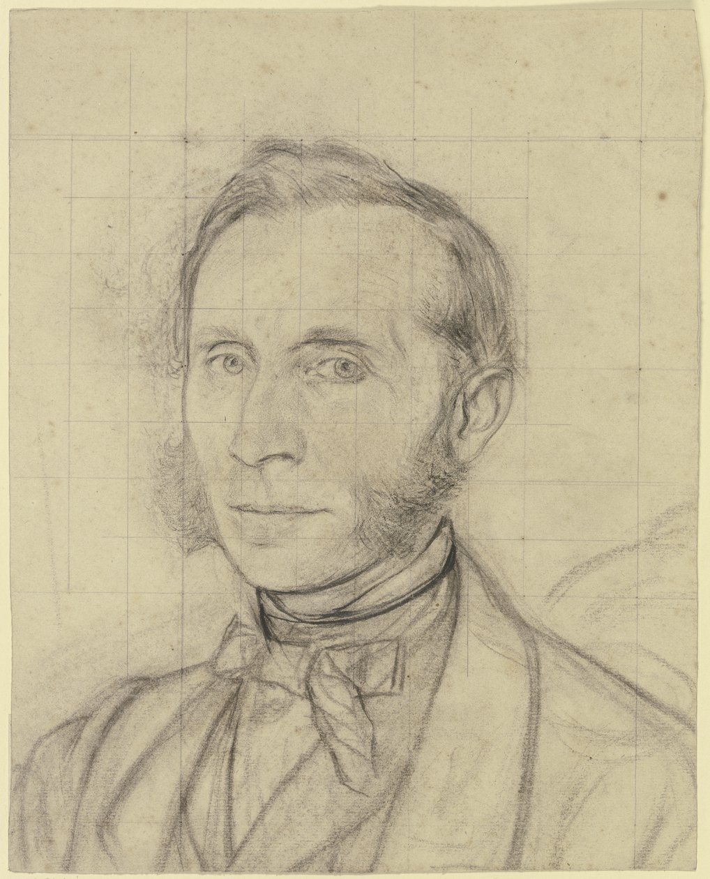 Portret van een man met bakkebaarden door Otto Scholderer