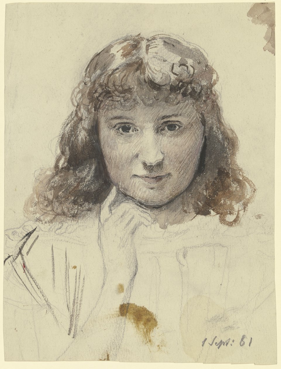 Portret van een meisje door Otto Scholderer