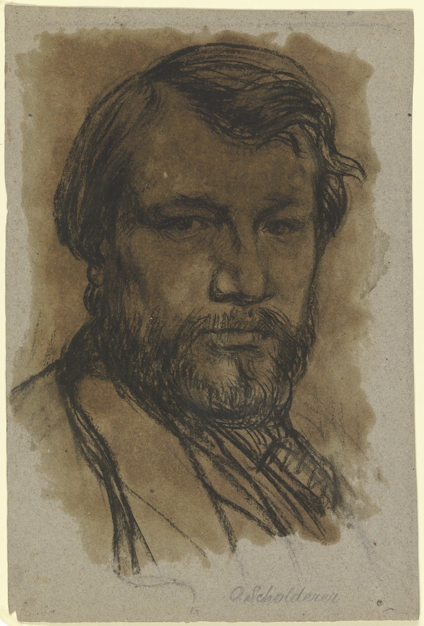 Zelfportret van de kunstenaar door Otto Scholderer