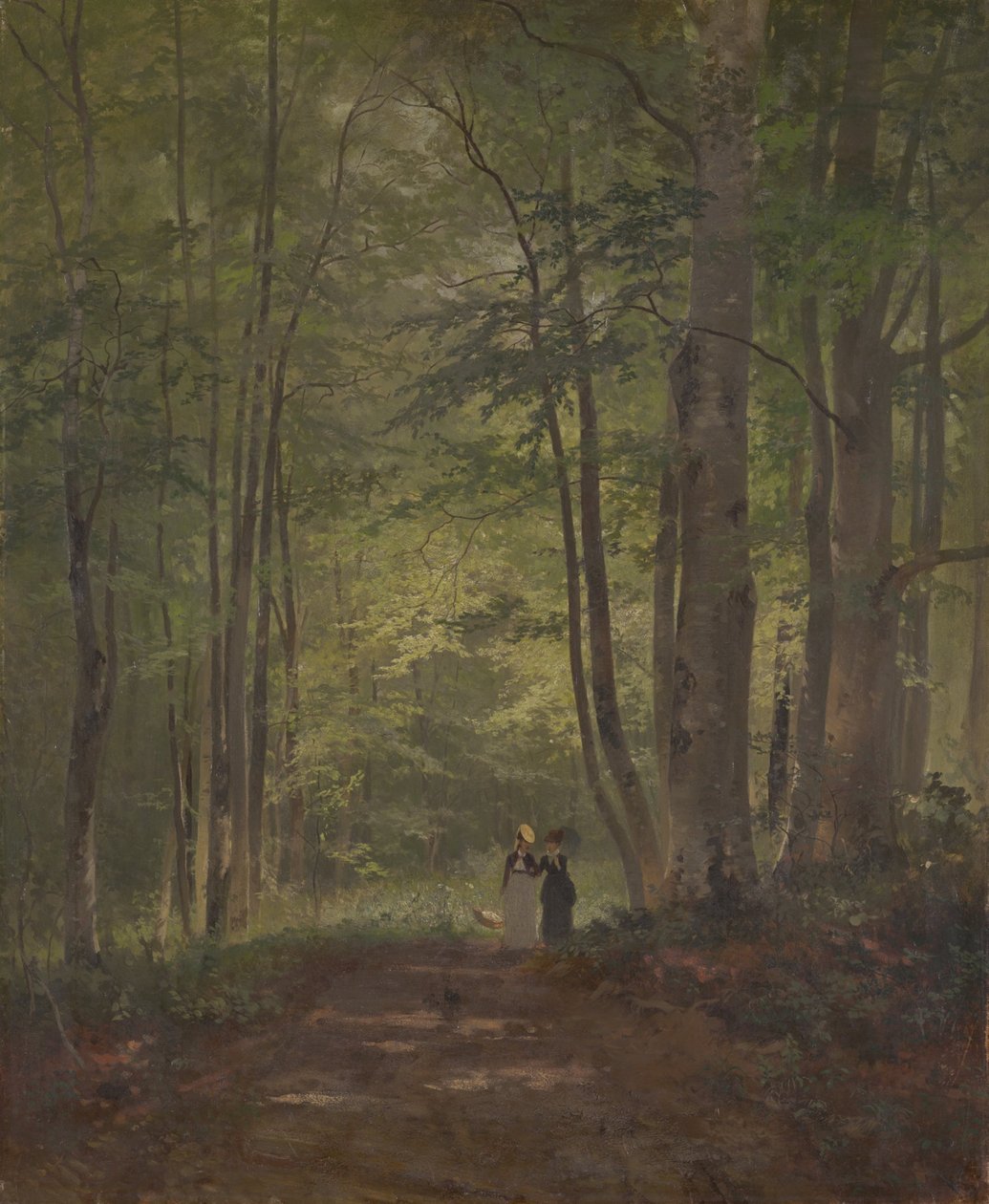 Bosinterieur met figuren door Otto Seitz