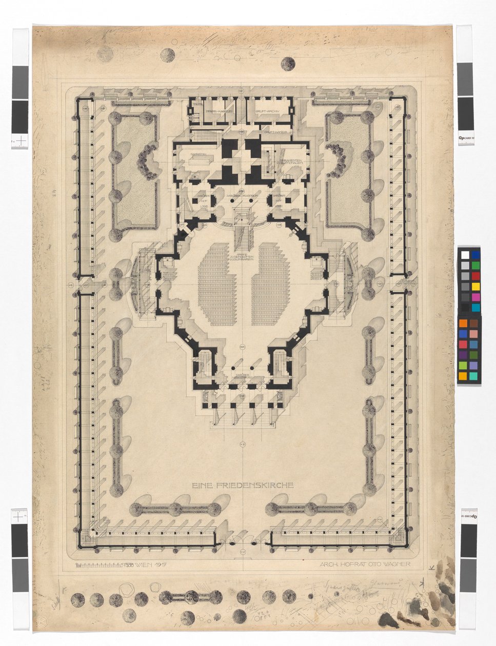 Vredeskerk, plattegrond door Otto Wagner