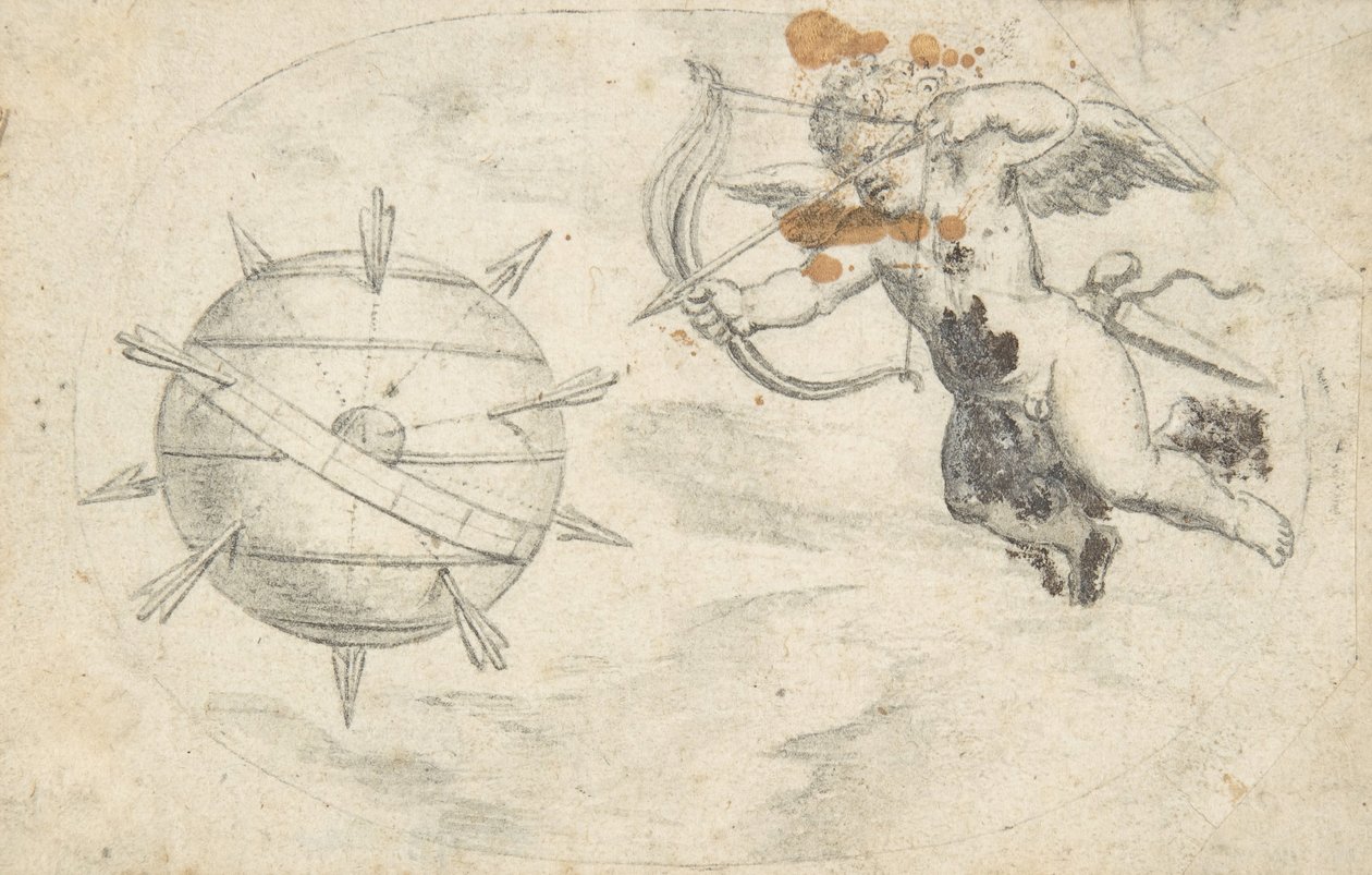 Cupido Schiet Pijlen op de Wereldbol, 1608 of kort daarvoor door Otto van Veen.