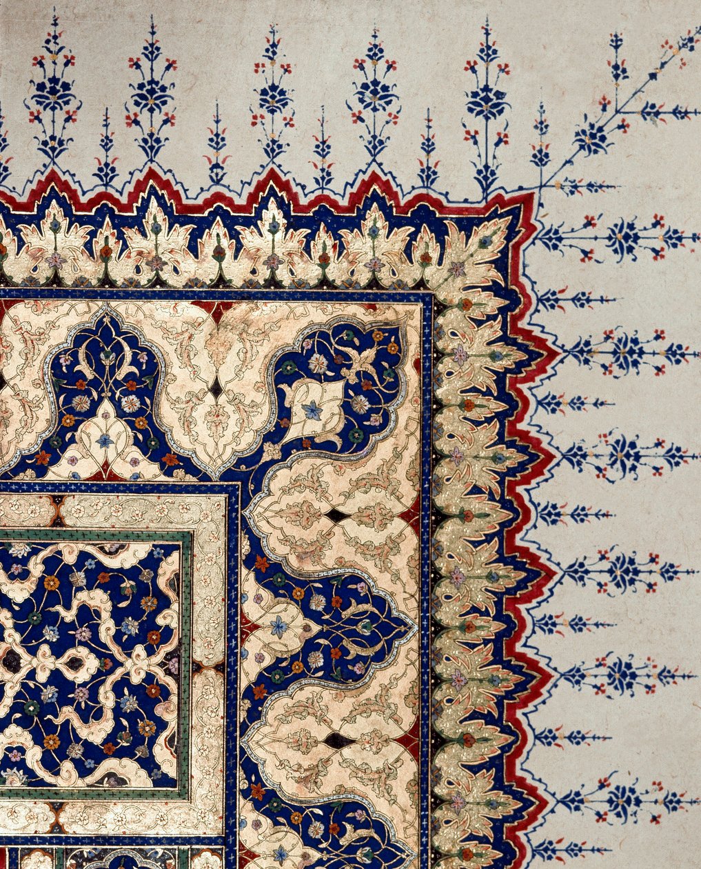 Ottomaanse kunst: paginadetail van codex B 373, miniatuur door Ottoman School