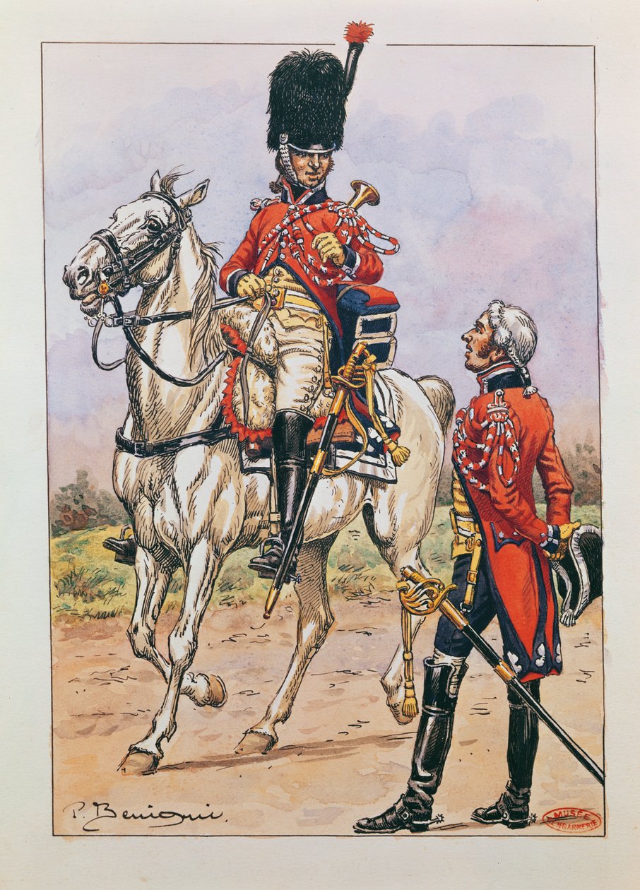 Trompetter van de elite cavalerie van de Keizerlijke Garde, 1804-06 door P. Benigni