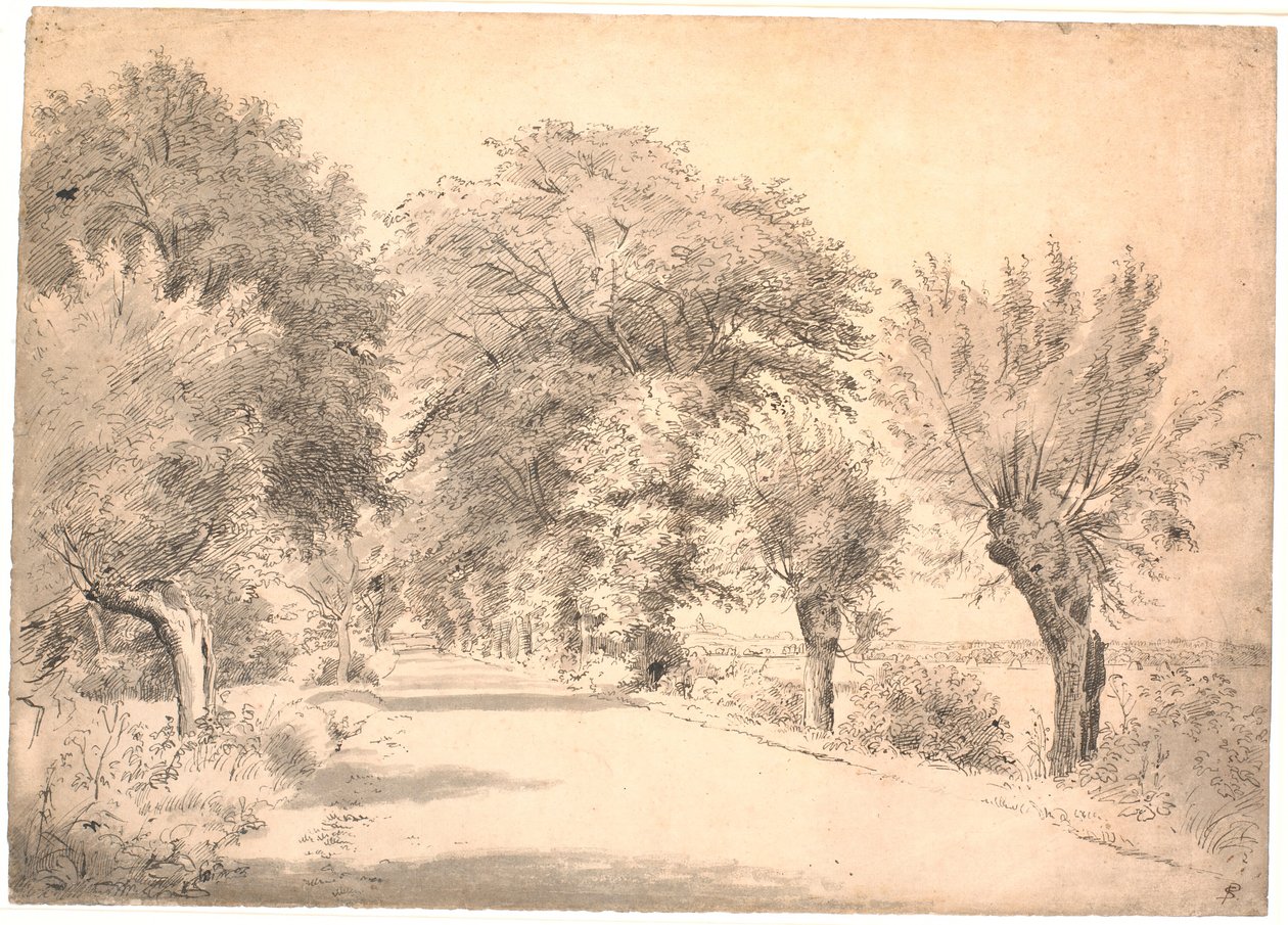 De weg bij het landgoed Vognserup door P.C. Skovgaard